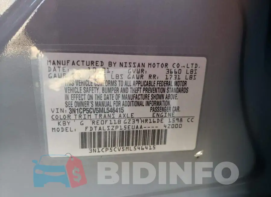 3N1CP5CV5ML546415 Photo# 10