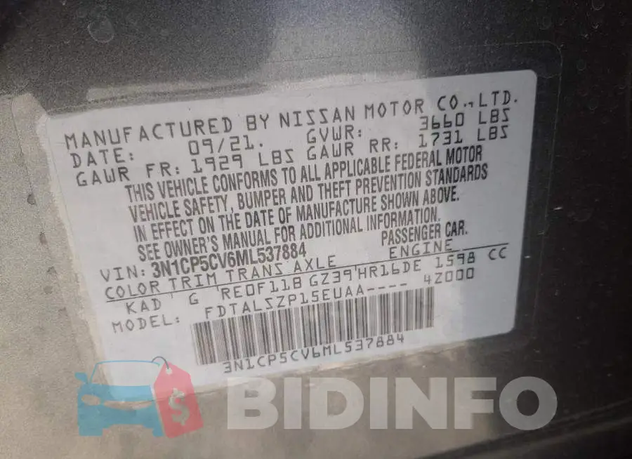 3N1CP5CV6ML537884 Photo# 10