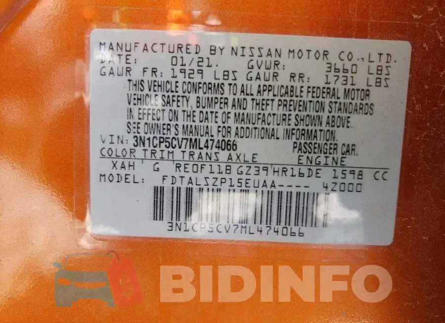 3N1CP5CV7ML474066 Photo# 10