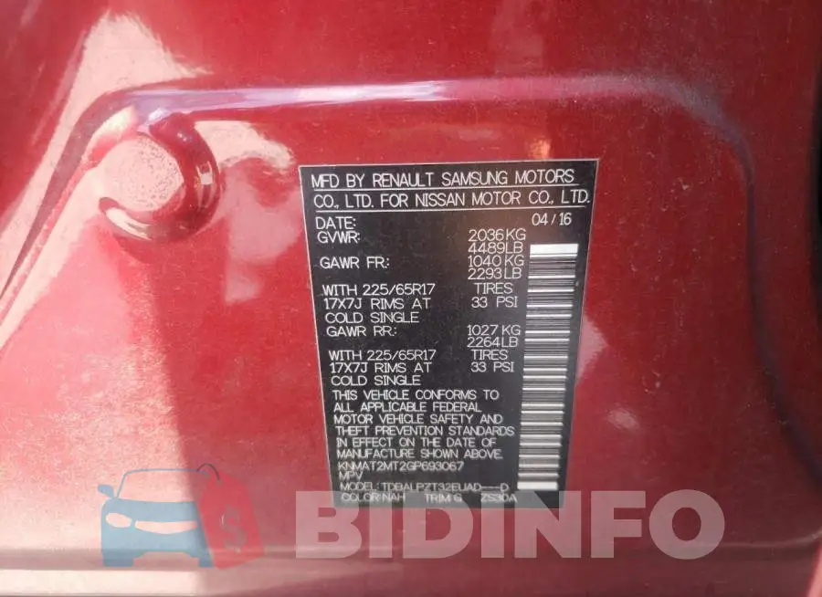 KNMAT2MT2GP693067 Photo# 10