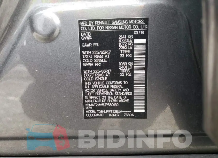 KNMAT2MV5JP580139 Photo# 10