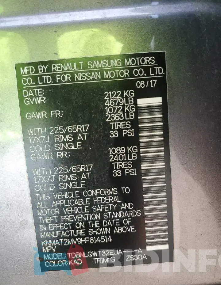 KNMAT2MV9HP614514 Photo# 10