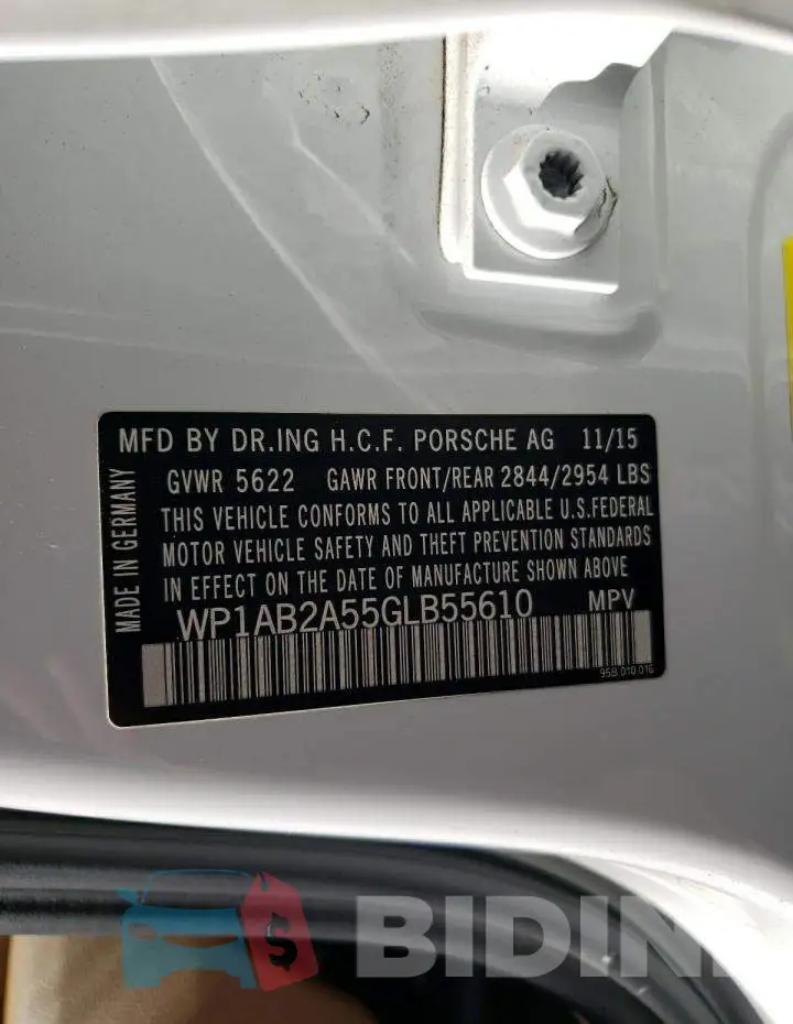 WP1AB2A55GLB55610 Photo# 10