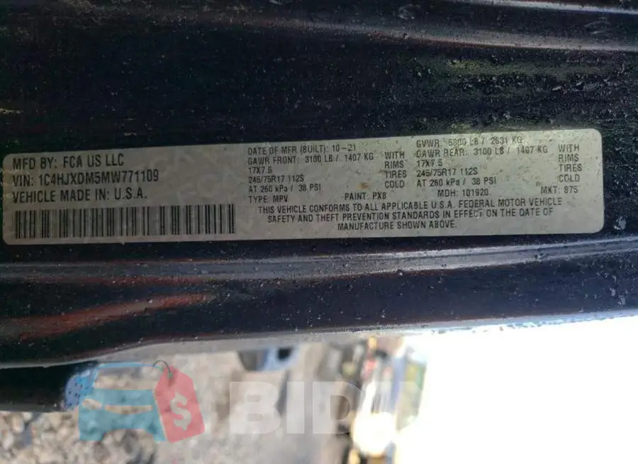 1C4HJXDM5MW771109 Photo# 10