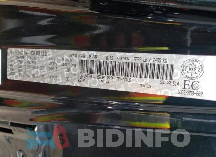 1C4HJXEN9LW115338 Photo# 10