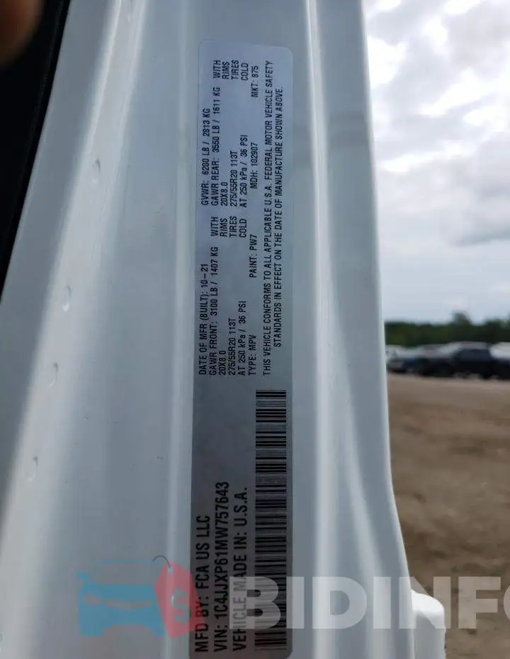 1C4JJXP61MW757643 Photo# 10