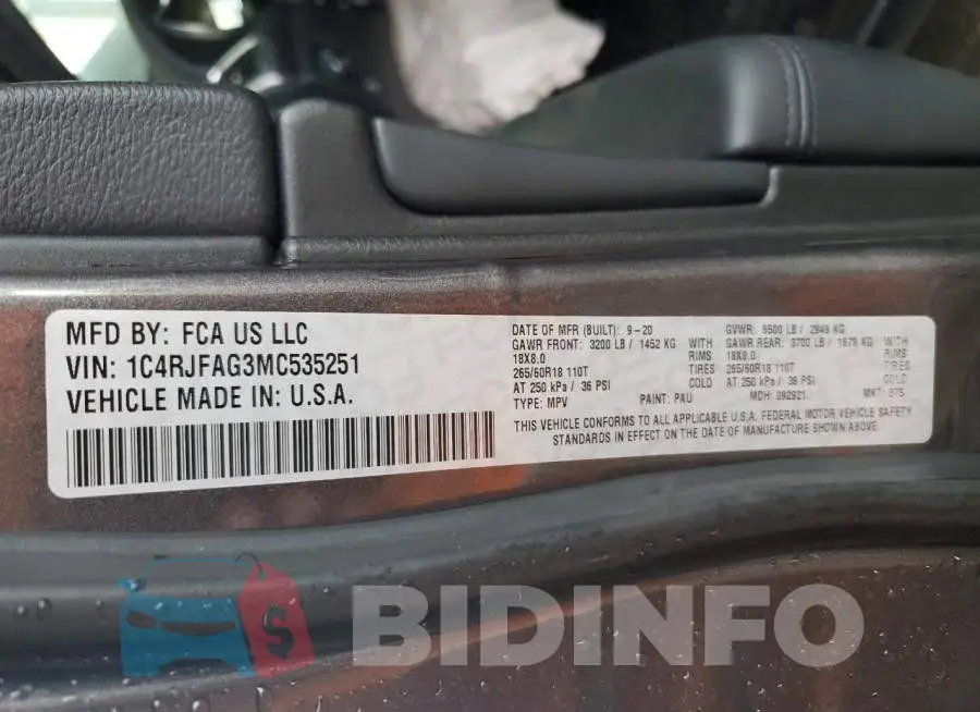 1C4RJFAG3MC535251 Photo# 10
