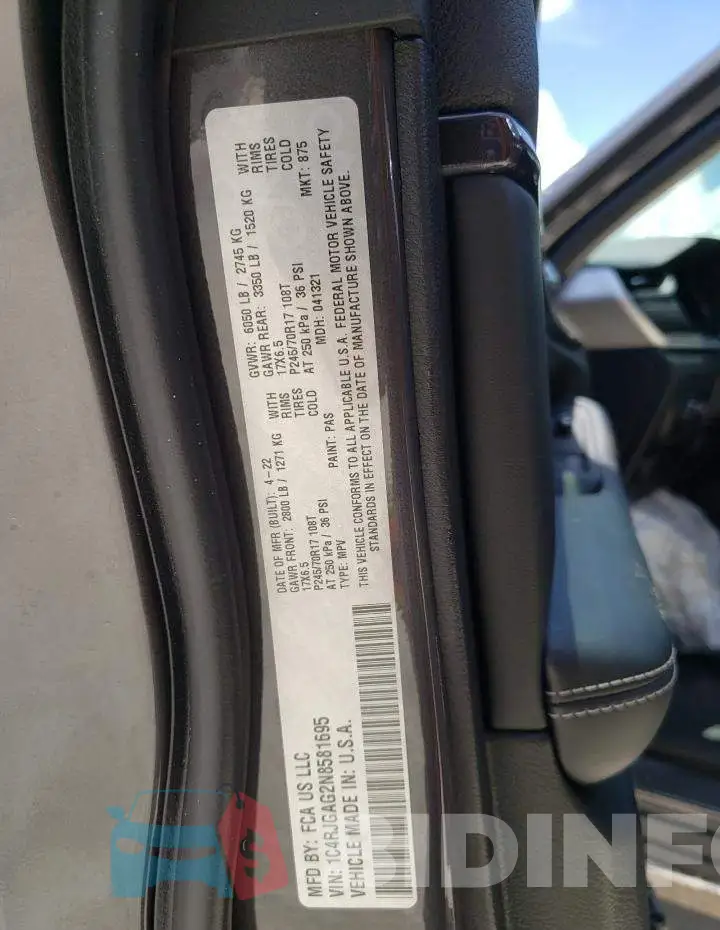 1C4RJGAG2N8581695 Photo# 10