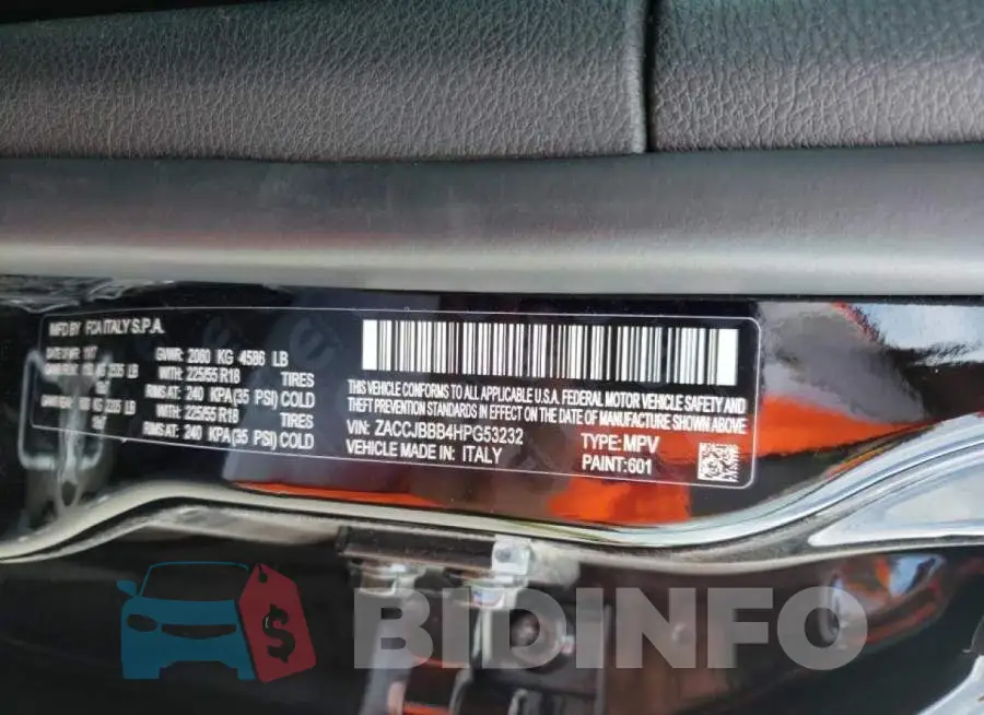 ZACCJBBB4HPG53232 Photo# 10