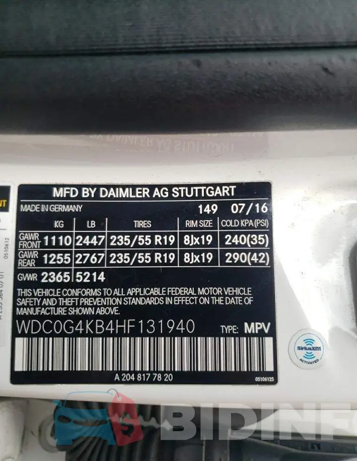 WDC0G4KB4HF131940 Photo# 10