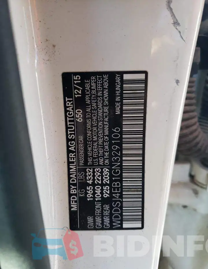 WDDSJ4EB1GN329106 Photo# 10