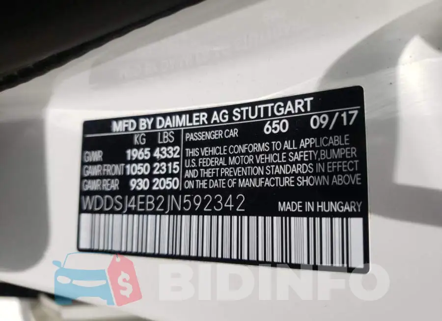 WDDSJ4EB2JN592342 Photo# 10