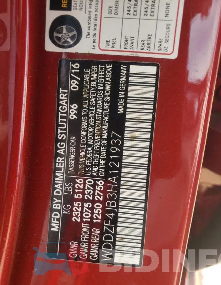 WDDZF4JB3HA121937 Photo# 10