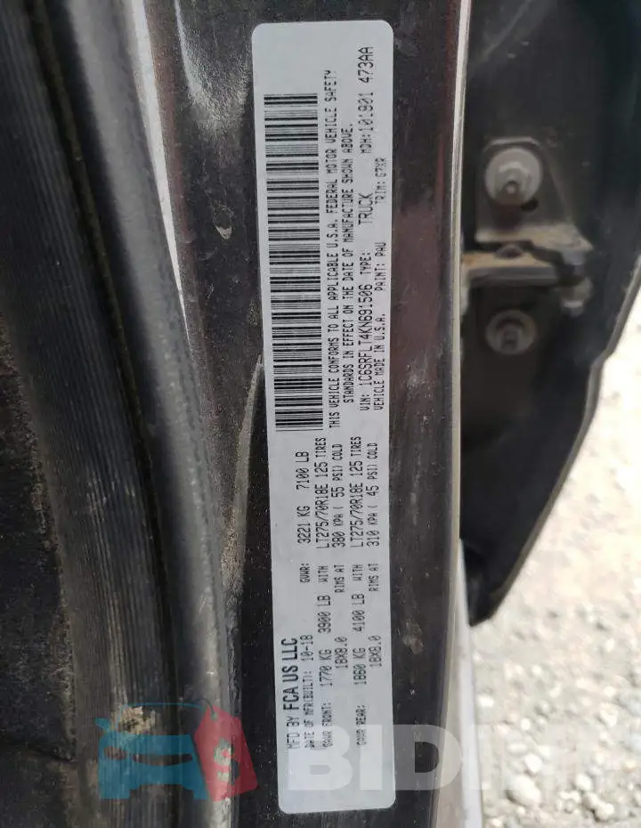 1C6SRFLT4KN691506 Photo# 10
