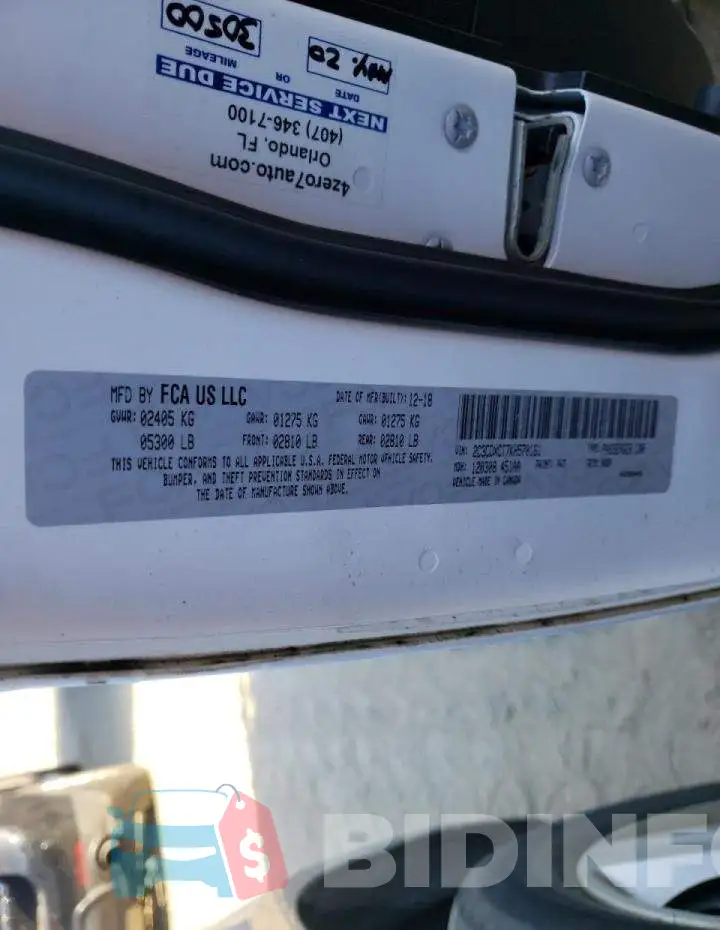 2C3CDXCT7KH570161 Photo# 10