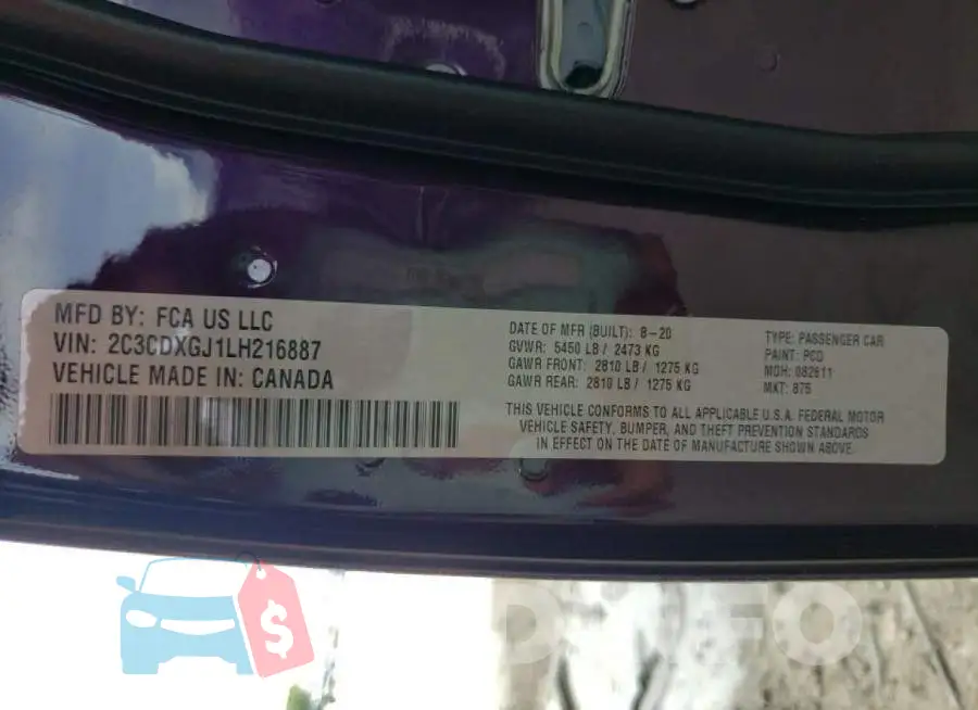 2C3CDXGJ1LH216887 Photo# 10