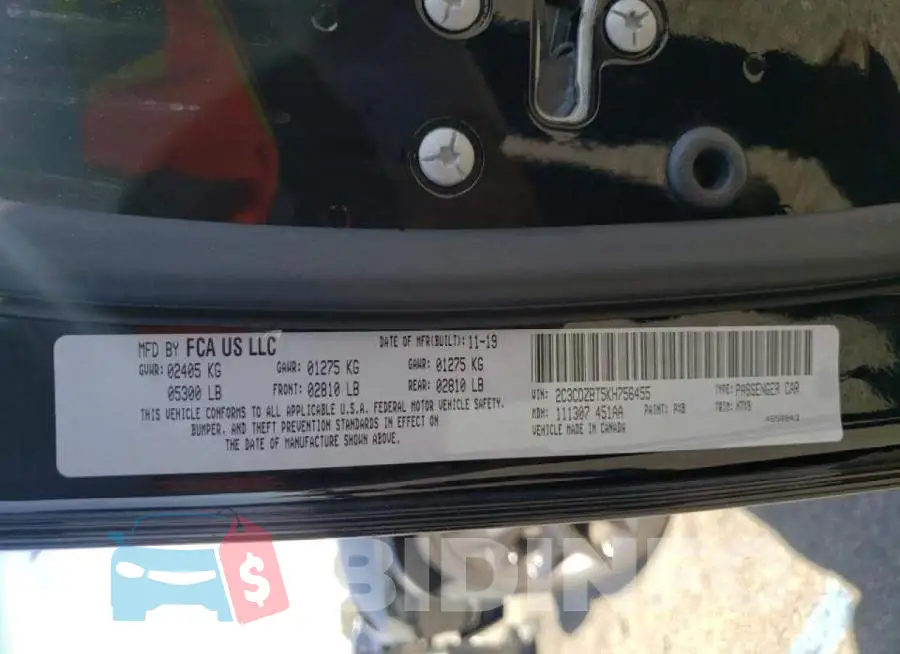 2C3CDZBT5KH756455 Photo# 10