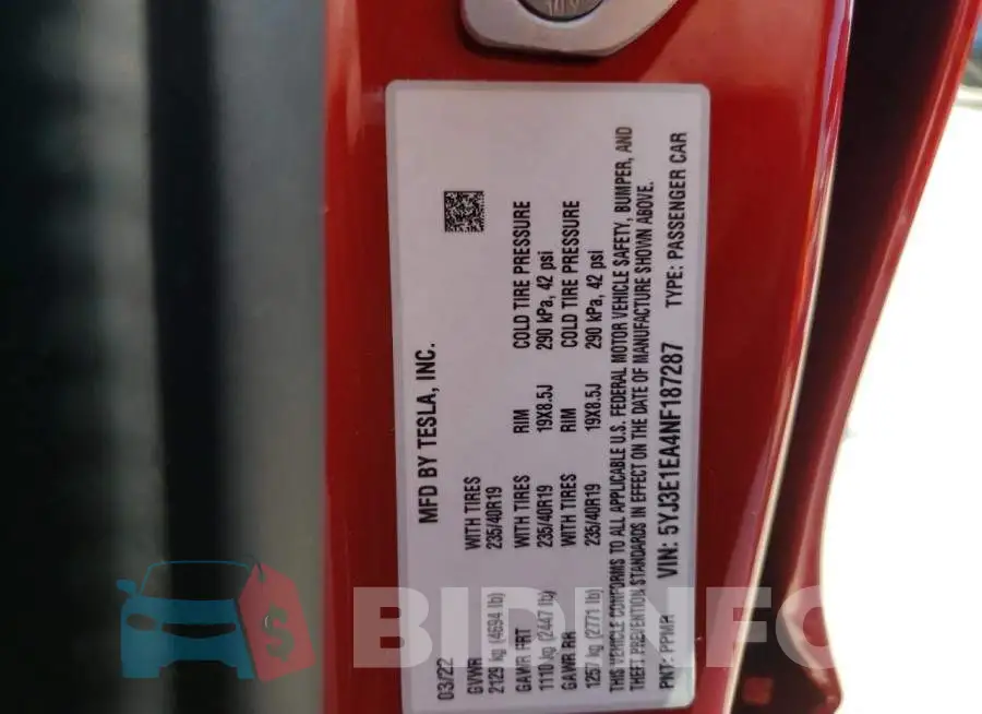 5YJ3E1EA4NF187287 Photo# 10