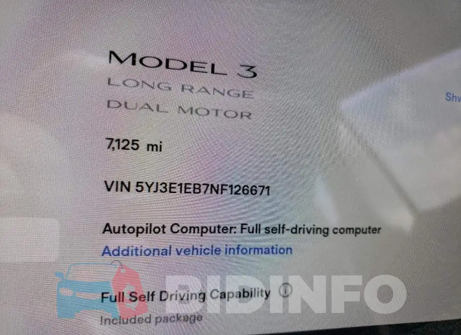 5YJ3E1EB7NF126671 Photo# 8