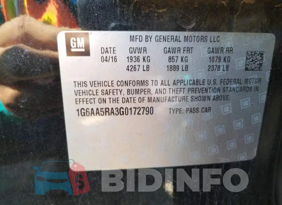 1G6AA5RA3G0172790 Photo# 10