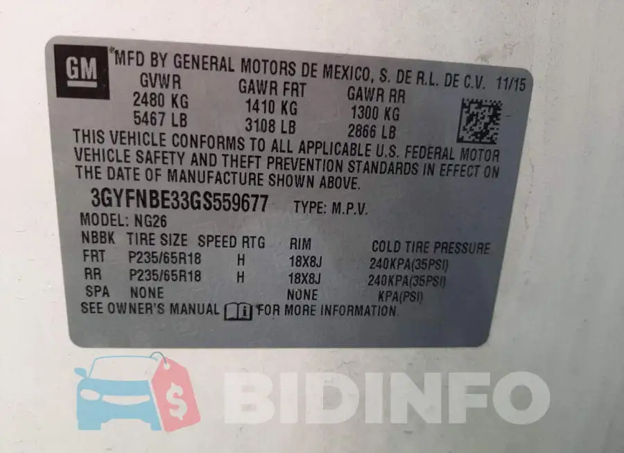 3GYFNBE33GS559677 Photo# 10