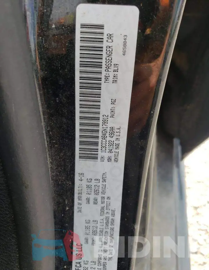 1C3CCCAB4GN179912 Photo# 10