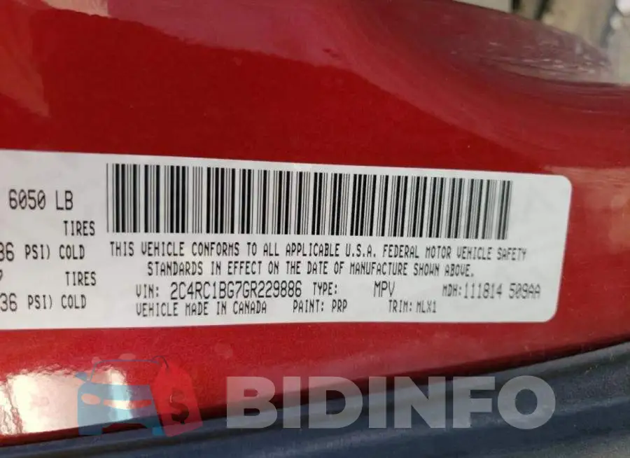 2C4RC1BG7GR229886 Photo# 10