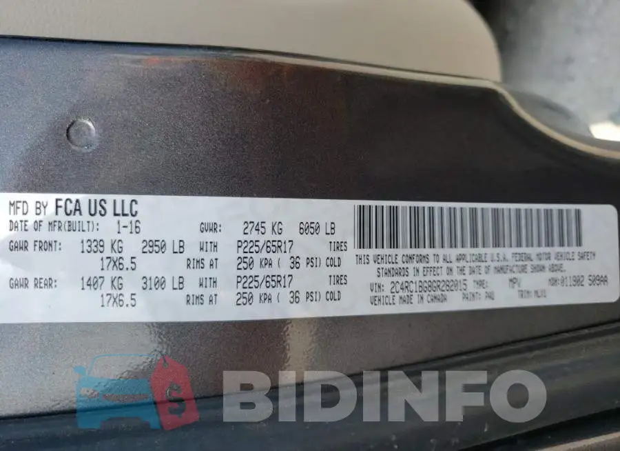 2C4RC1BG8GR282015 Photo# 10