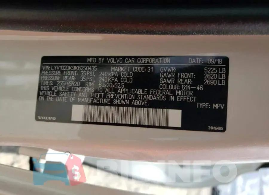 LYV102DK9KB250435 Photo# 10