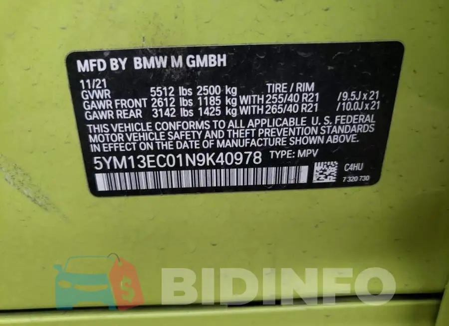 5YM13EC01N9K40978 Photo# 10