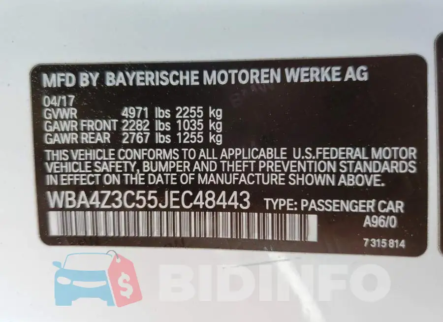 WBA4Z3C55JEC48443 Photo# 10