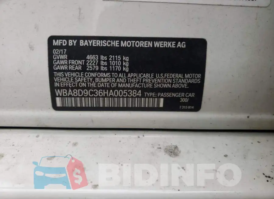 WBA8D9C36HA005384 Photo# 10