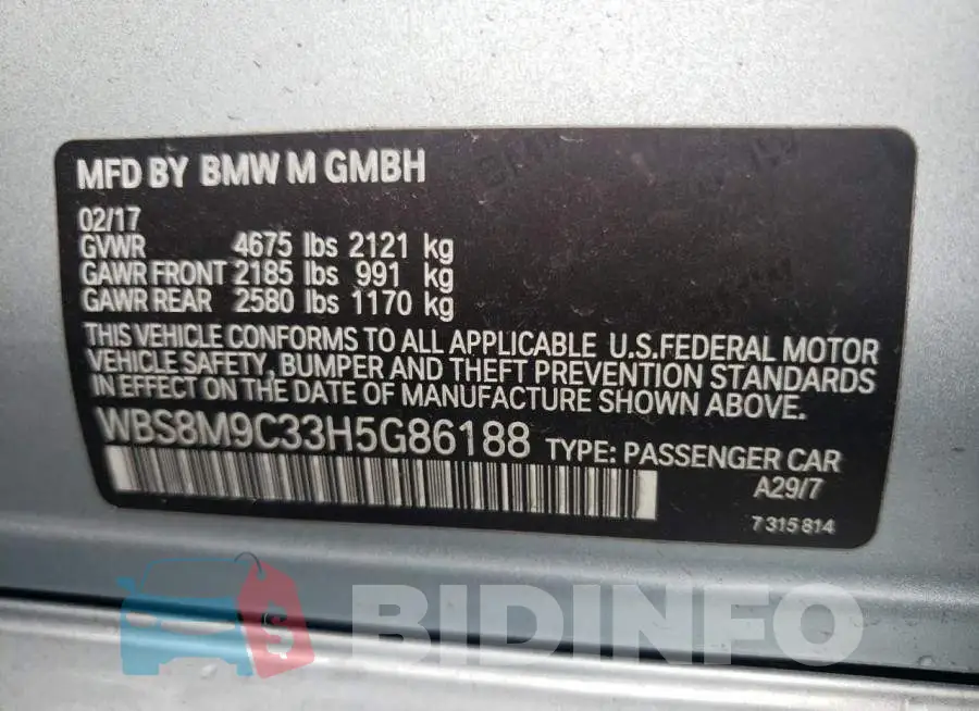 WBS8M9C33H5G86188 Photo# 10
