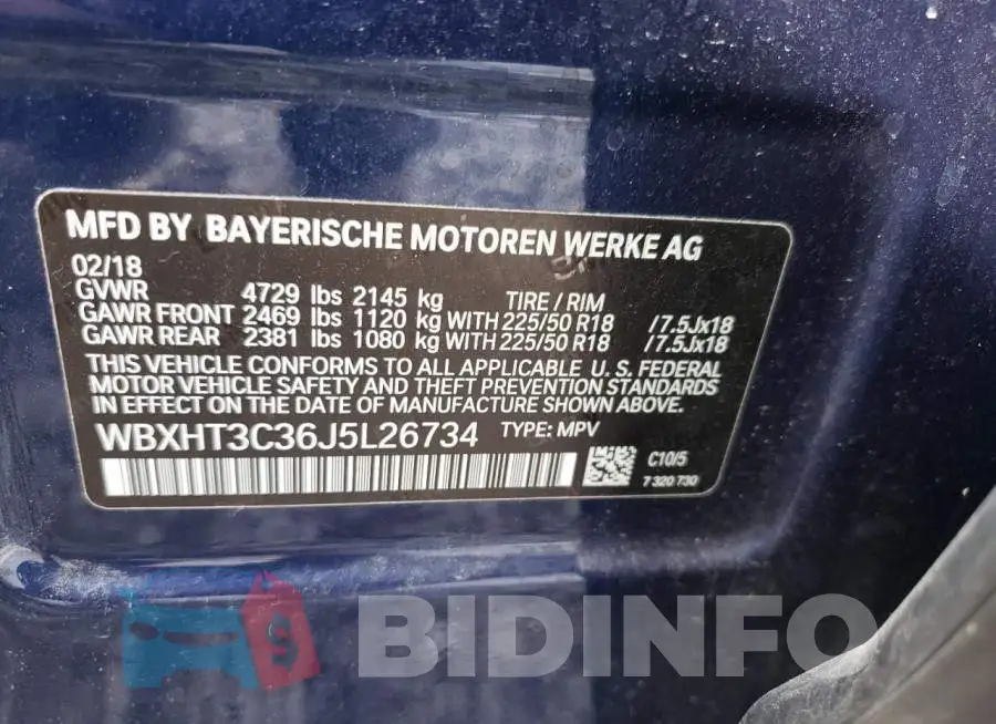 WBXHT3C36J5L26734 Photo# 10