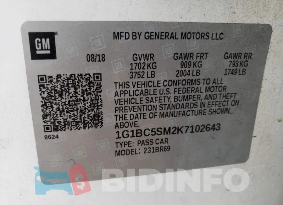 1G1BC5SM2K7102643 Photo# 10
