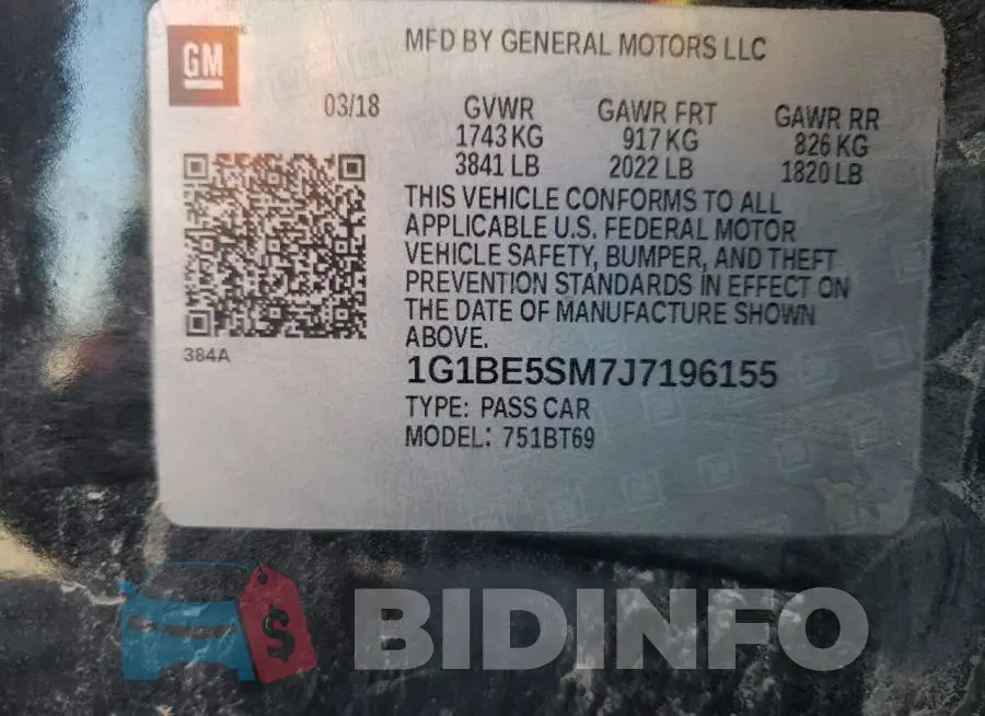 1G1BE5SM7J7196155 Photo# 10
