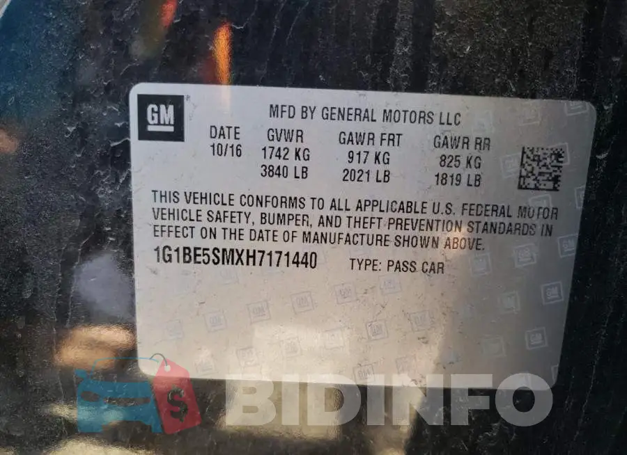 1G1BE5SMXH7171440 Photo# 10