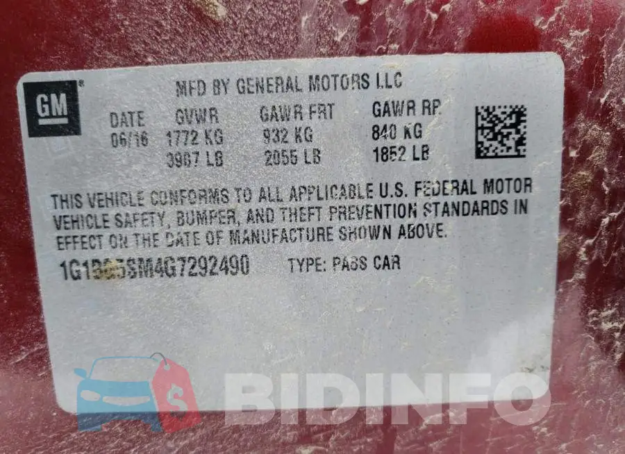 1G1BG5SM4G7292490 Photo# 10