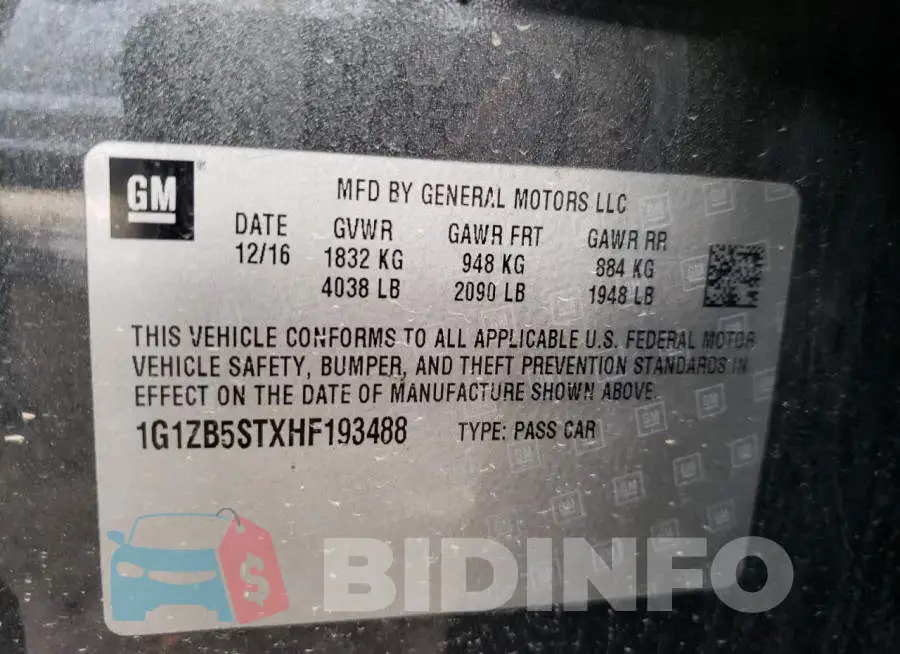 1G1ZB5STXHF193488 Photo# 10