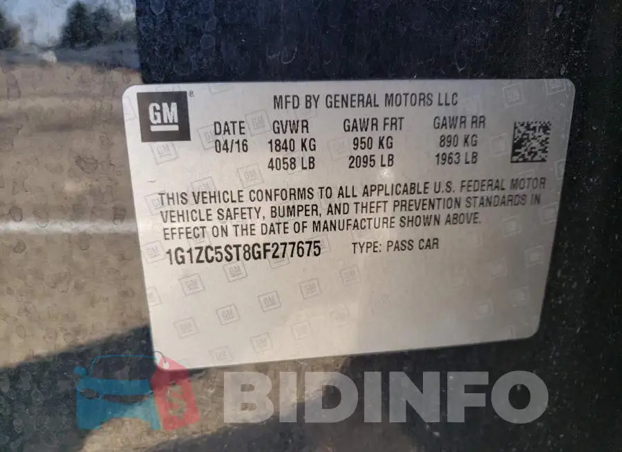 1G1ZC5ST8GF277675 Photo# 10