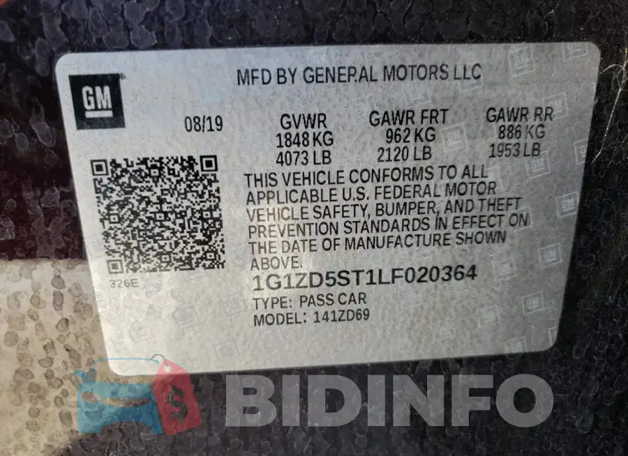 1G1ZD5ST1LF020364 Photo# 10