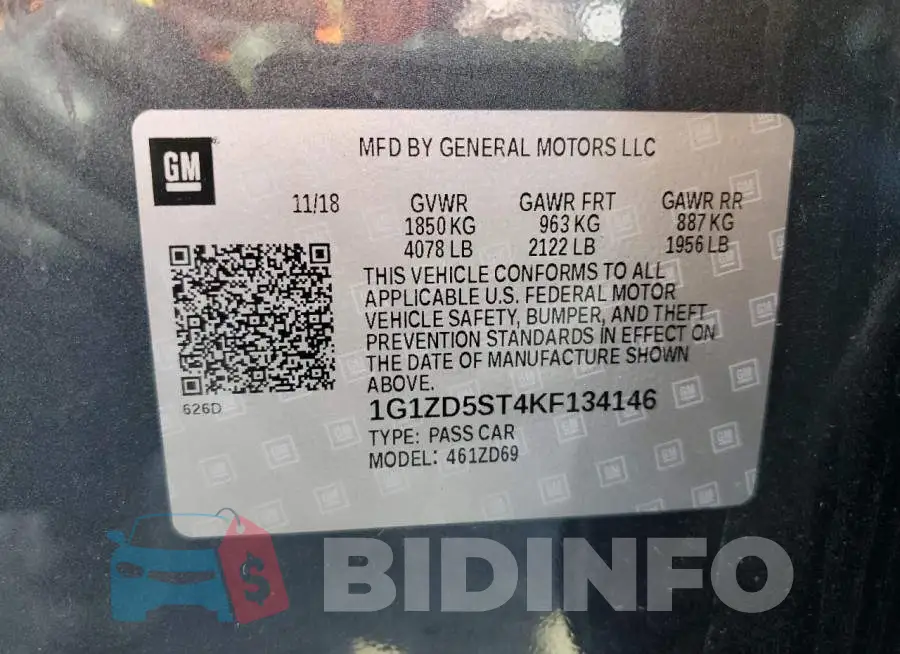 1G1ZD5ST4KF134146 Photo# 10