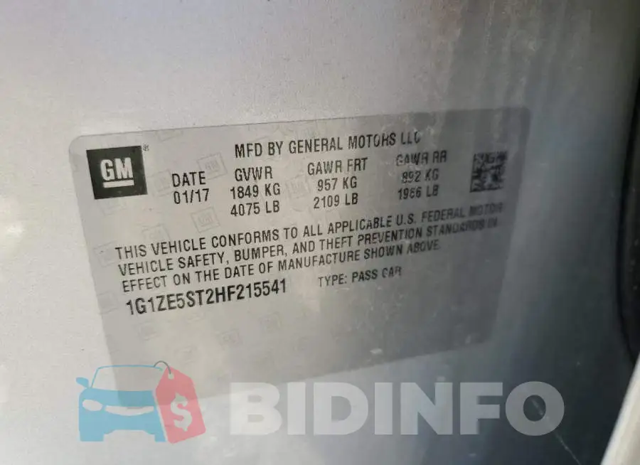 1G1ZE5ST2HF215541 Photo# 10