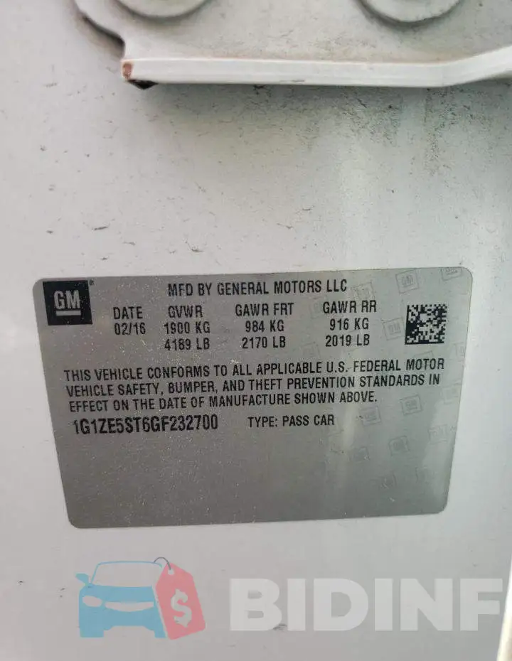 1G1ZE5ST6GF232700 Photo# 10