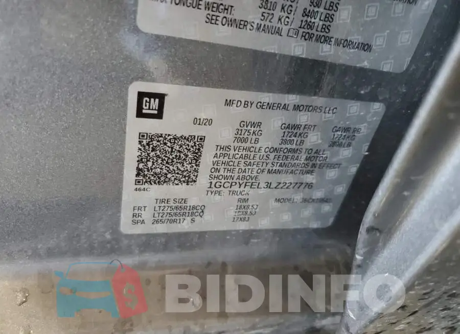 1GCPYFEL3LZ227776 Photo# 10