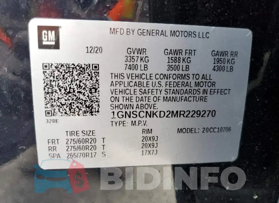 1GNSCNKD2MR229270 Photo# 10