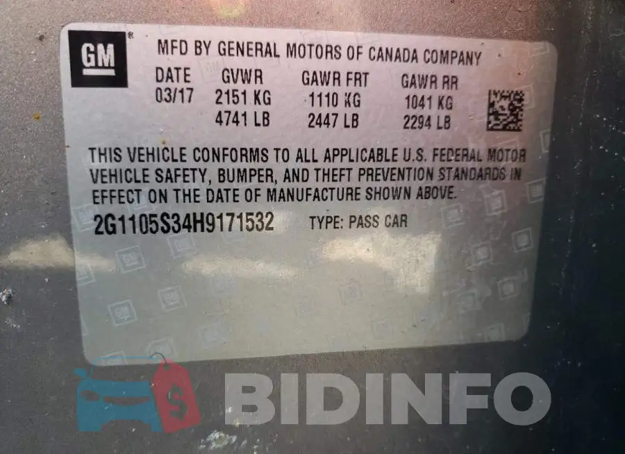 2G1105S34H9171532 Photo# 10