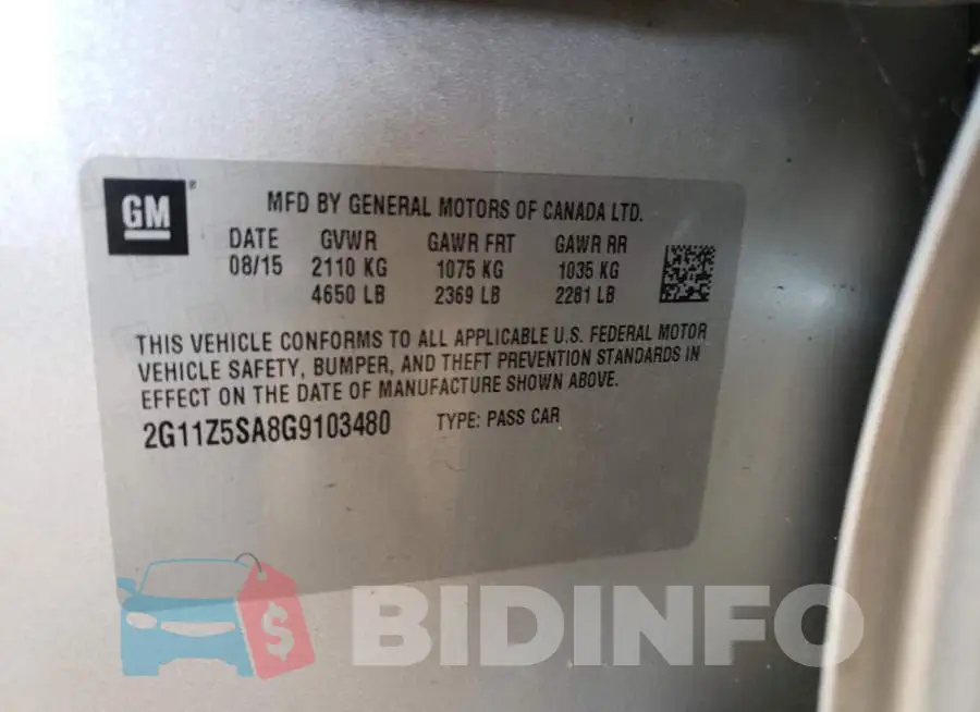 2G11Z5SA8G9103480 Photo# 10