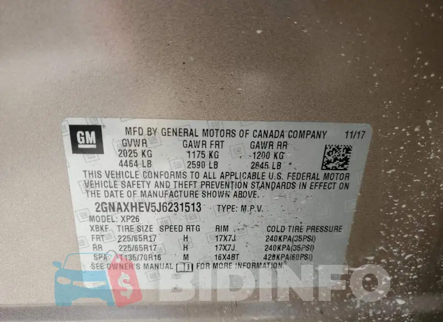 2GNAXHEV5J6231513 Photo# 10