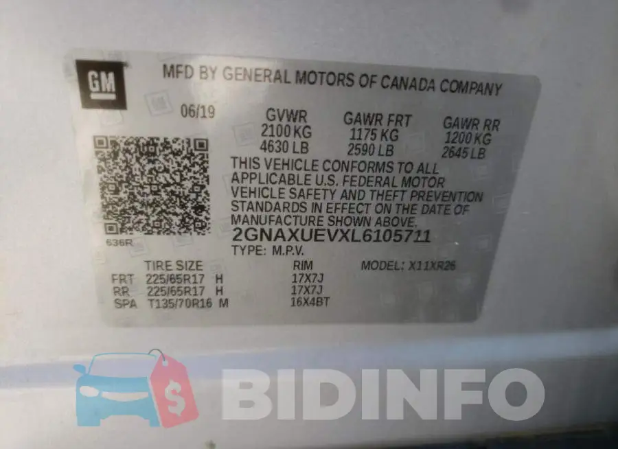2GNAXUEVXL6105711 Photo# 10